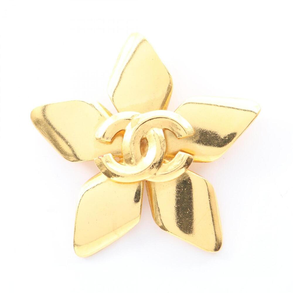 CHANEL Authentic Gold Logo Brooch - Picture 1 of 5